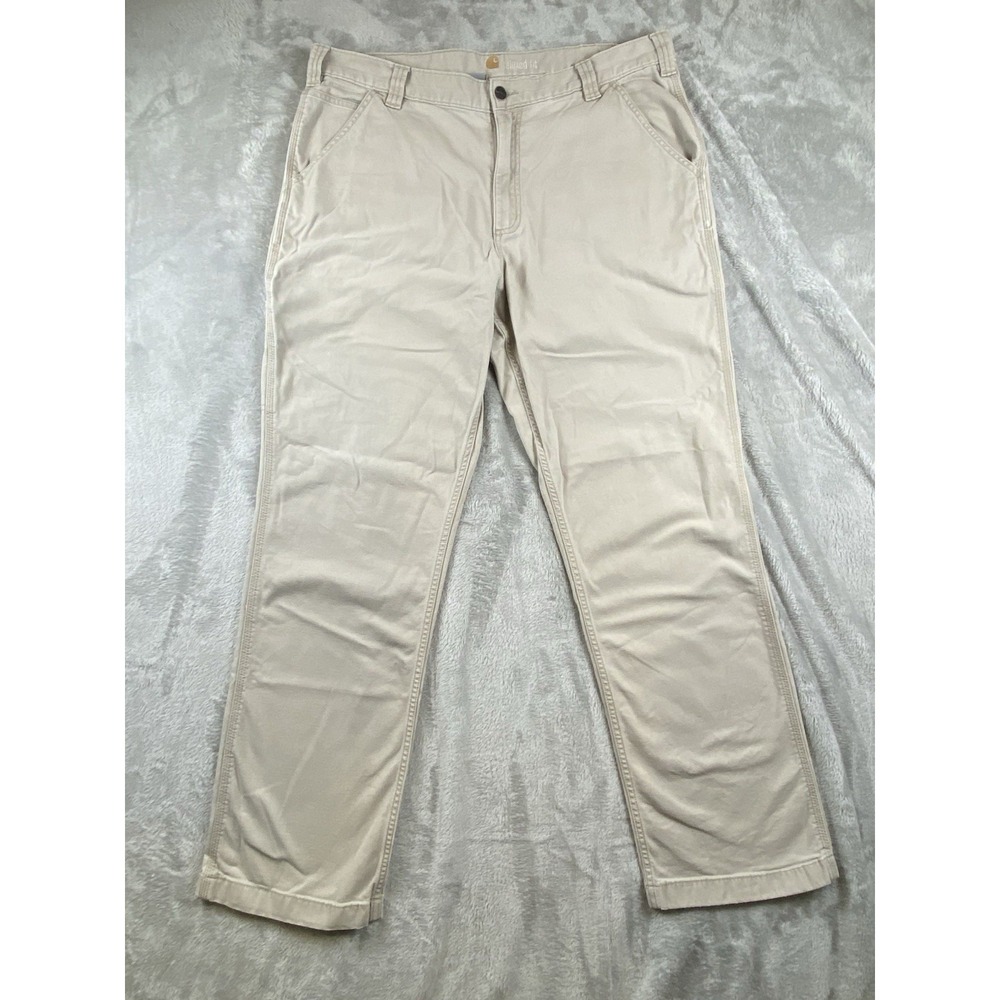 CARHARTT RELAXED FIT MENS PANTS SIZE 38x32 Beige/Khaki Work